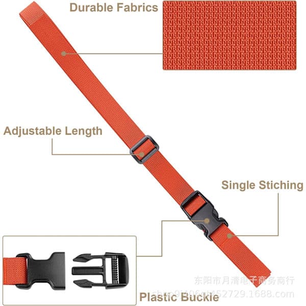 4-pack justerbara ryggsäcksremmar resetillbehör väska axelremmar kraftiga lastremmar blå 2,5cm*250cm blå blue 2.5cm*250cm
