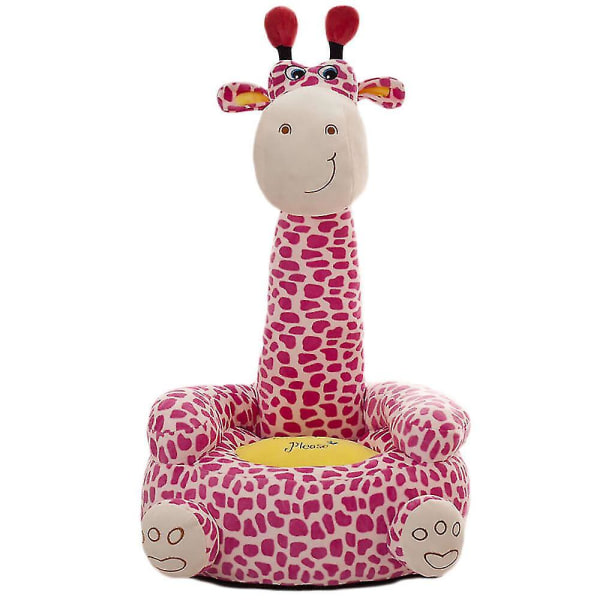 Uppstoppad djur Soffstol för barn joying-giraffe-pink