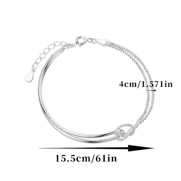 925 Sølv Geometrisk Armbånd - Minimalistiske Smykker for Kvinner, Allergivennlig, Gaveklar