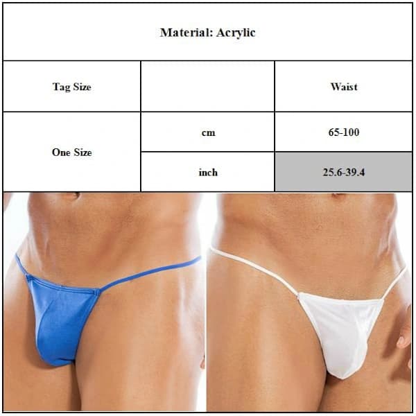 Herrunderkläder Sexig G-string T-back Kalsonger-FA11- vit