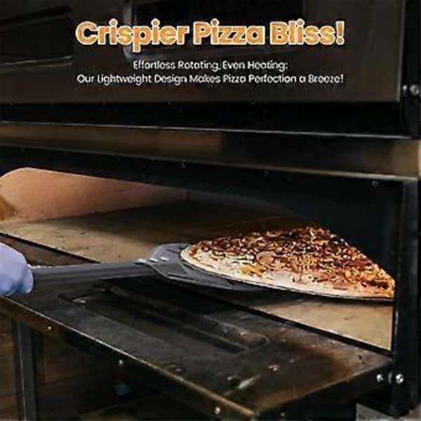 Pizza Drejeskovl Perforeret Aluminiumlegering Non-stick til Udendørs Pizzaovn Restaurantbrug Sort Grå 7 Tommer
