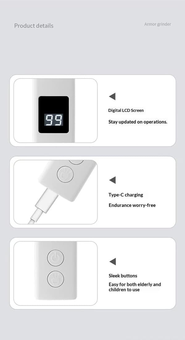 Kæledyrsneglsliber, elektrisk trimmer med LED-lys, 4 hastigheder, LCD-display og laserlegetøj, til hunde og katte, sort, 15 x 3 cm