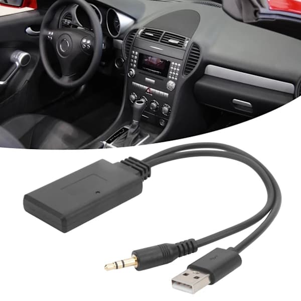 Bil Bluetooth 5.0 Sender Musikafspiller Lydadapter Stik 3.5mm AUX+5V/12V USB Port[JUN]