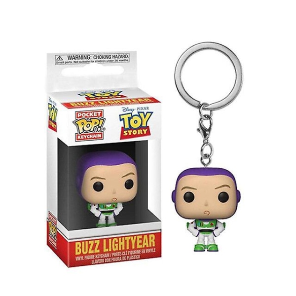 Buzz Lightyear Toy Story Pop Pvc-leksaksnyckelring Tecknad dockor Leksakspresentdekorationer