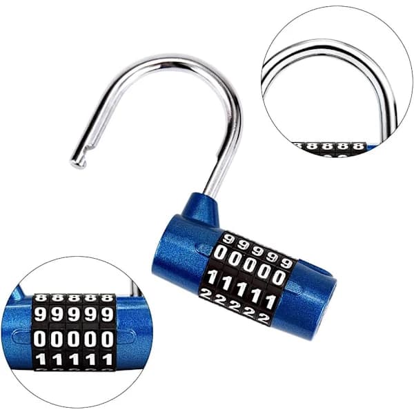 5-Digit Combination Padlock Resettable For School, Toolbox