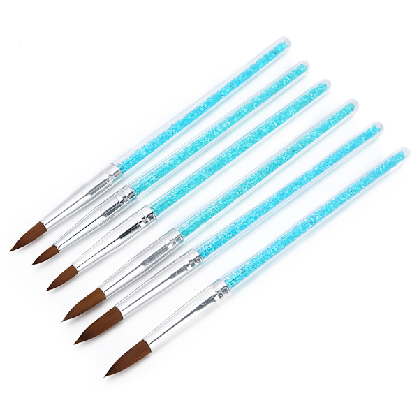 6 stk Nylon Hår Nail Art Pensel DIY Blomstermønster Neglemaling Tegning Pensel Penna