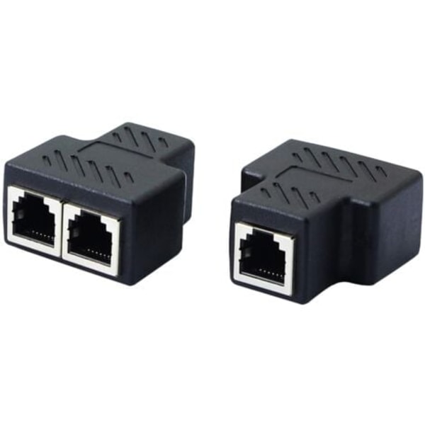 TS-Telefonstiksplitter RJ11 hun til 2 hun 6P6C inline kobling telefonforlængeradapter til fastnetfax (1