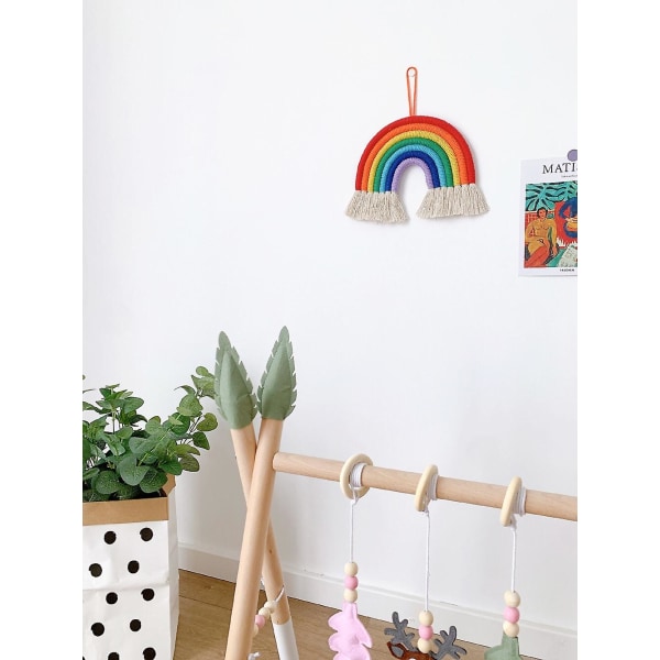 Rainbow Vägghängande Spetsvävd Dekoration - Baby Room Barnrum