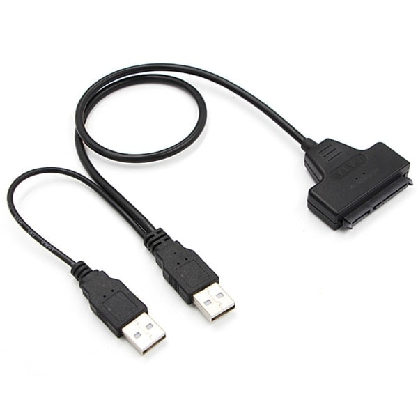 2017 Digital USB 2.0 til SATA-konverteringsadapterkabel for 2,5 tommer SATA Svart 5cm*4cm*1cm