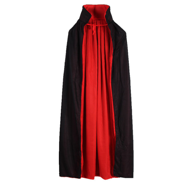 Vampyrhette Kapp Reversibel Svart Rød 130cm Lang for Barn eller Voksne