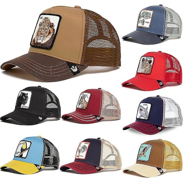 Salg Dyr Baseball Caps Solskjerm Mesh Broderte Truckerhatt Ensom ulv Svart