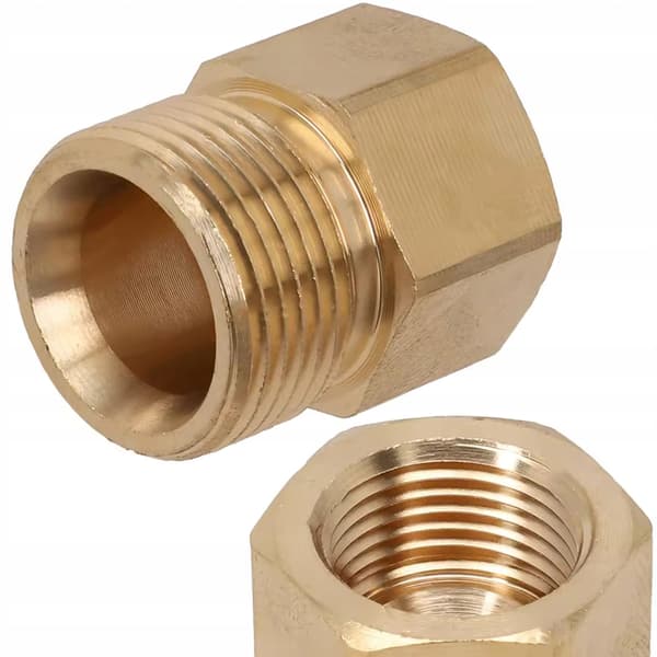 Adapter M22X1.5 External to 3/8 Inch Internal – Brass | Threaded Reduction | Replacement Part for Kärcher HD, HDS