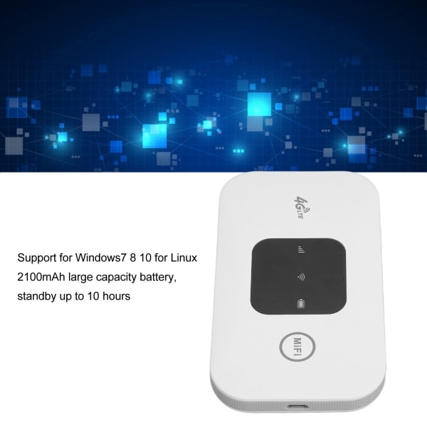 Bärbar Wifi Hög Hastighet Vit Bärbar Liten 4G Mobil WiFi Hotspot Router för Telefon Laptop Desktop Tablet