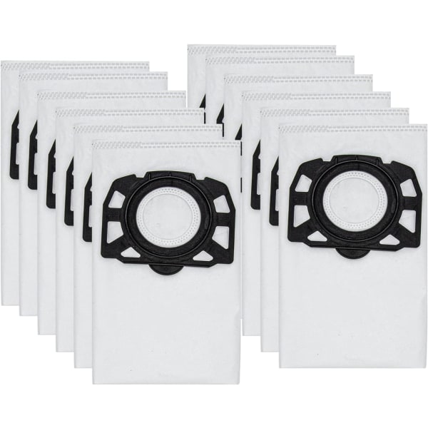 Pakke med 12 KFI 487 filterposer Støvsugerposer Tilbehør til Karcher WD4, WD5, WD6, MV4, MV5, MV6, WD4.000...WD5.999, 2.863-006.0