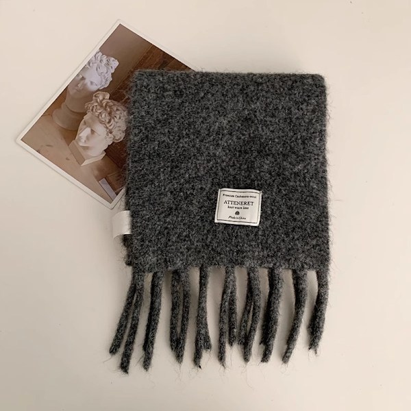 Blå ullblanding strikket skjerf for kvinner høst og vinter ny koreansk stil varm allsidig skjerf trend