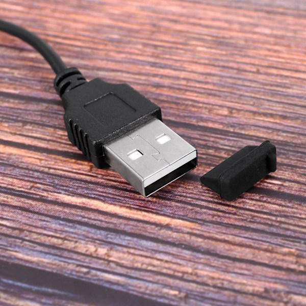 TS-10 st Silikon USB Port Plugg Skyddskåpa Svart