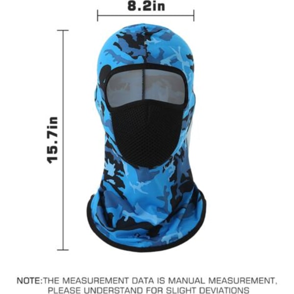 Balaclava-ajokasvojen peite - Viilentävä UV-suojaava kaulasuoja jääsilkki-käsivarsisuojuksilla miehille/naisille