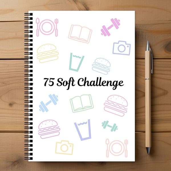 75 Soft Challenge Journal, 70-siders Daglig Planlægger og Fitness Vane Selvkærligheds Tracker, Regnbue Spiralindbundet Notesbog til Kvinder