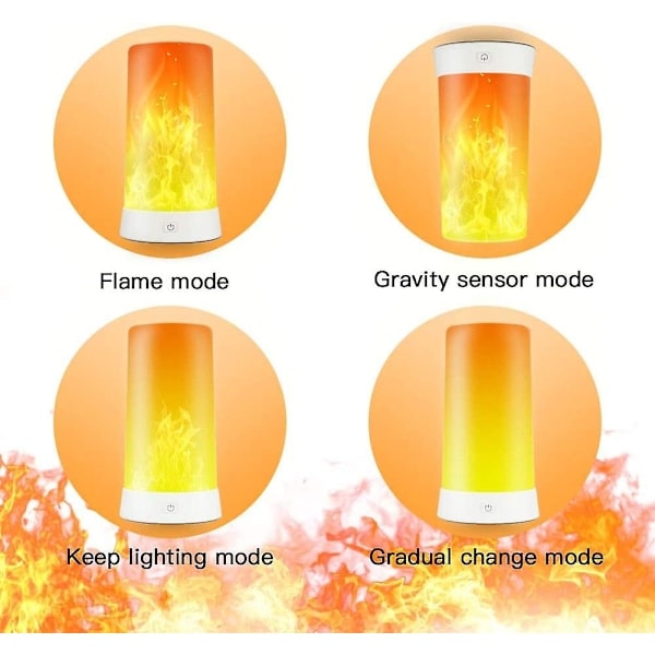 2 kpl Acsergery LED-liekkivalaisimia kaukosäätimellä. USB-ladattava liekkiefekti