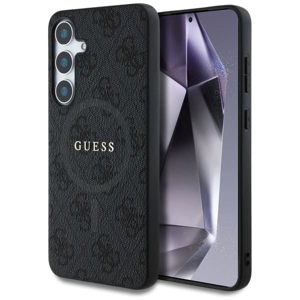 TS-Guess Läderfodral med MagSafe för Samsung Galaxy S25 med klassisk logotyp - Svart