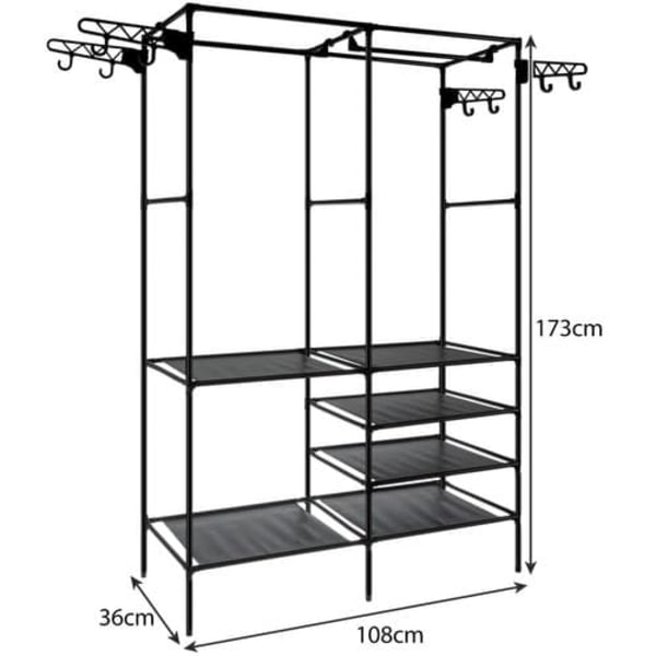 Clothes Rack Stand / Coat Rack with Shelves - 170cm
