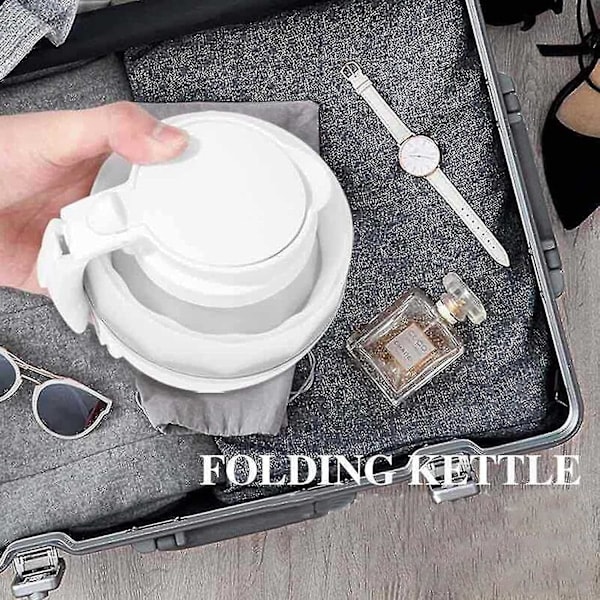 Foldbar Vandkeddel 2024 0,6L Silikon Rejsekoger Foldbar Elektrisk Vandkeddel til Camping Fw