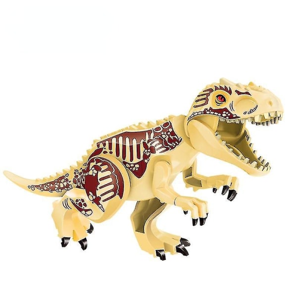 Bästsäljande Jurassic World Stora byggstenar Dinosaur Tyrannosaurus Rex Monterade leksakspussel byggstenar Beige Tyrannosaurus Rex