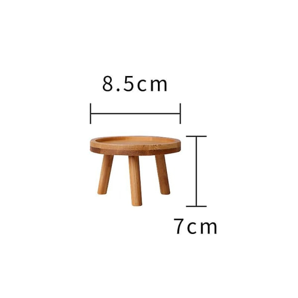 Puinen kukkaruukun alusta - Korkea jakkara parvekkeelle - Pyöreä hylly sisä- ja ulkokäyttöön (8x8x7cm)