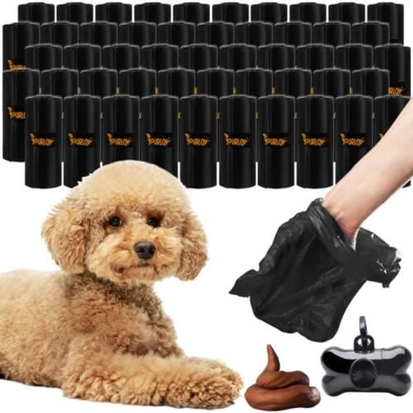 1000-pack - Bajspåsar med hållare / Hundbajspåsar - 50 rullar