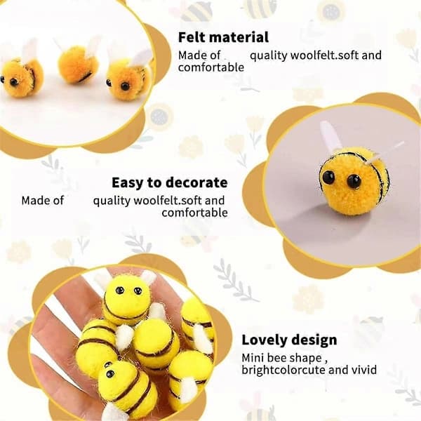 50 st Bin Pompom Hårboll Polyester Barn Huvudbonad Bröllopsfigurer DIY Handgjort Material Hatt Cl  Som Visas