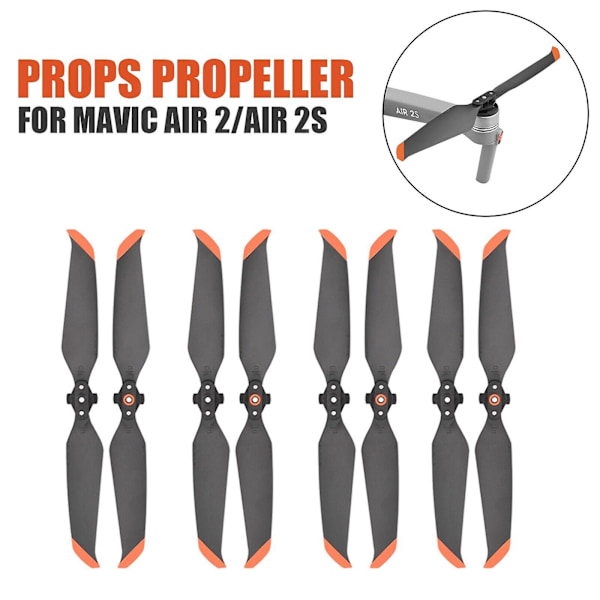 8 st Snabbfästande Ljudreducerande Propellrar för DJI Mavic Air 2/Air 2S 7238F Tillbehör