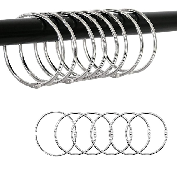 Öppningsbara gardinringar / duschdraperiringar 30 st Silver Silver