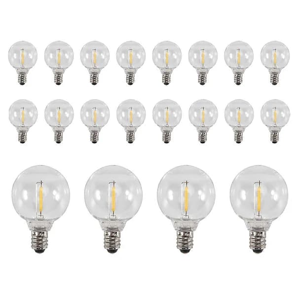 20 st G40 LED Ersättningslampor E12 Skruvsockel Splittersäkra LED Globlampor för Ljusslinga G40