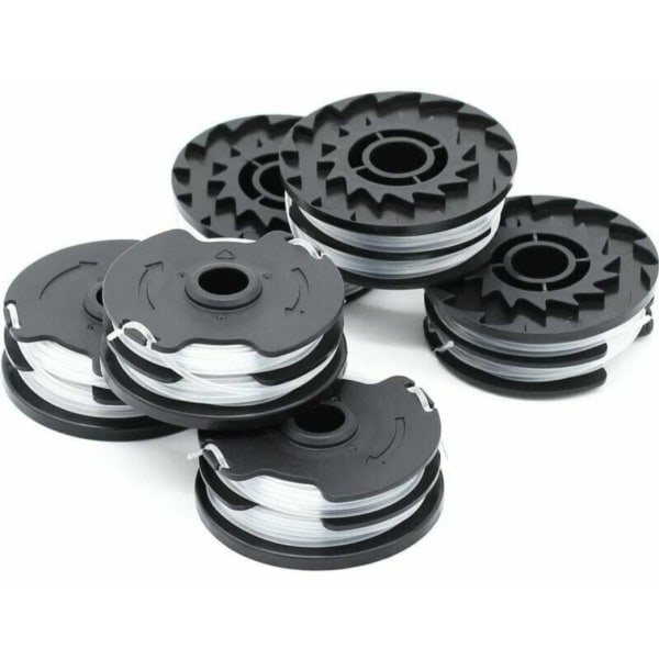 Sæt med 6 udskiftningsspole til LIDL Parkside PRTA 20-Li A1, B2, C3, PRT 550 A1, A3, PRT 300 A1-2 x 4 m 1,6 mm batteridrevet buskrydder