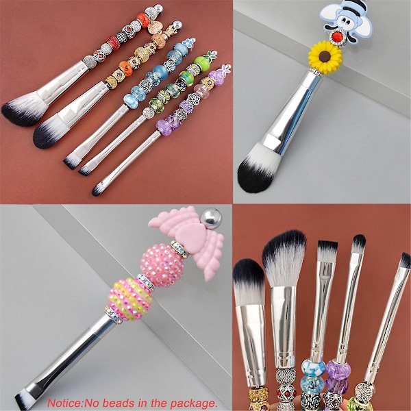 TS-Perlebesatte Makeupbørster Silikoneperler DIY Makeup Kosmetiske Børster Perlebesat Børstesæt Til DIY