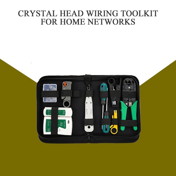 TS-2x Nätverkskabel Reparationsverktyg Kit Set Rj45 Rj11 Cat6 Kabeltestare Test Crimper Krympning Underhåll