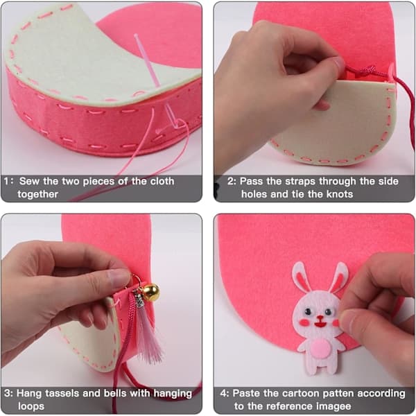 Sysats för barn (Rosa Kanin), DIY-kit för små flickor, icke-vävd