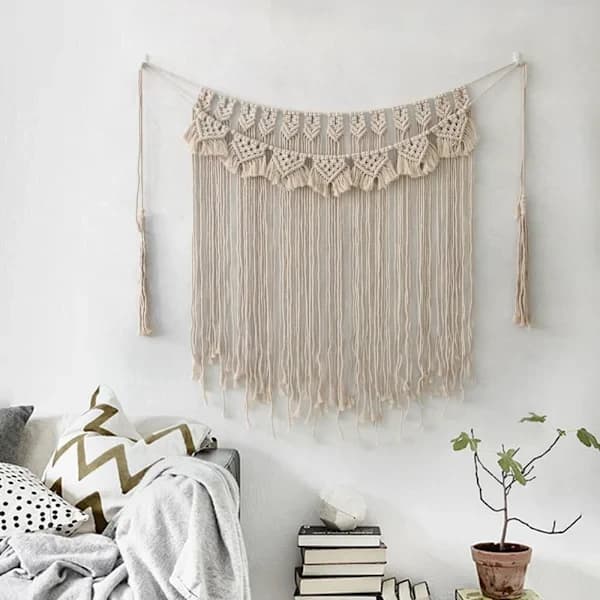 1 st Makramé Väggbonad, Modern Chic Vävd Tapet, 100*107cm H
