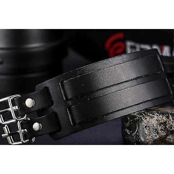 Læderarmbånd til mænd med spænde, sort/brun farve tilgængelig