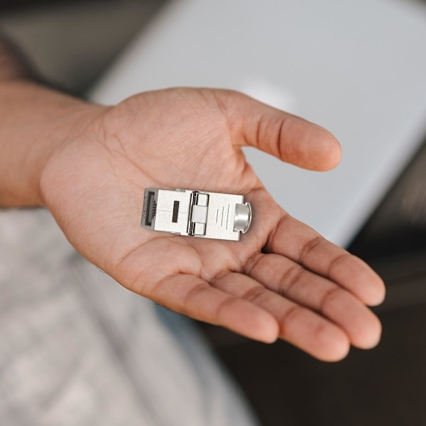TS-12 stk. Rj45 Cat7 Cat6a Skærmet Zinklegering Modul Netværksstik Adapter 10gb Netværk