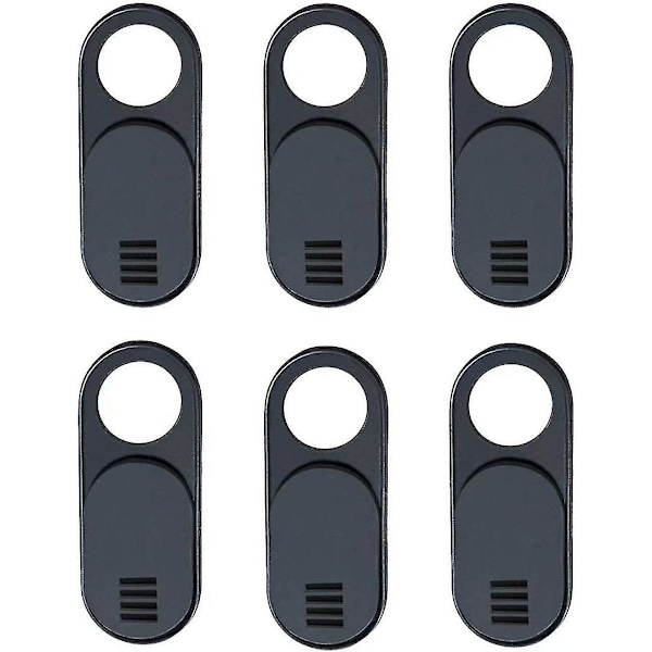 Webcam Cover, Camera Cover Slide, 6-Pack Ultra Thin Laptop Camera Cover Slide (Black)