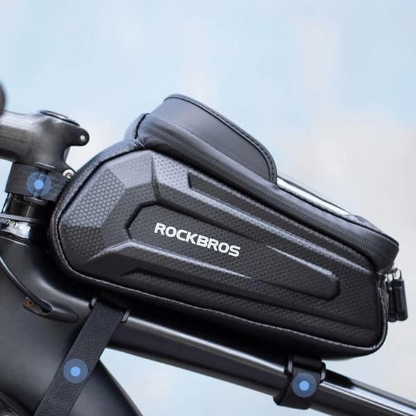 TS-Cykelrammetaske med mobilrum - Sort