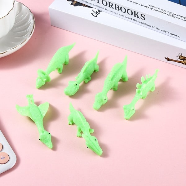 Små Slungande Dinosaurie Fingerleksaker Anti-Stress Avkopplande Prydnadsföremål Leksak För Barn Pojke Flicka 20st