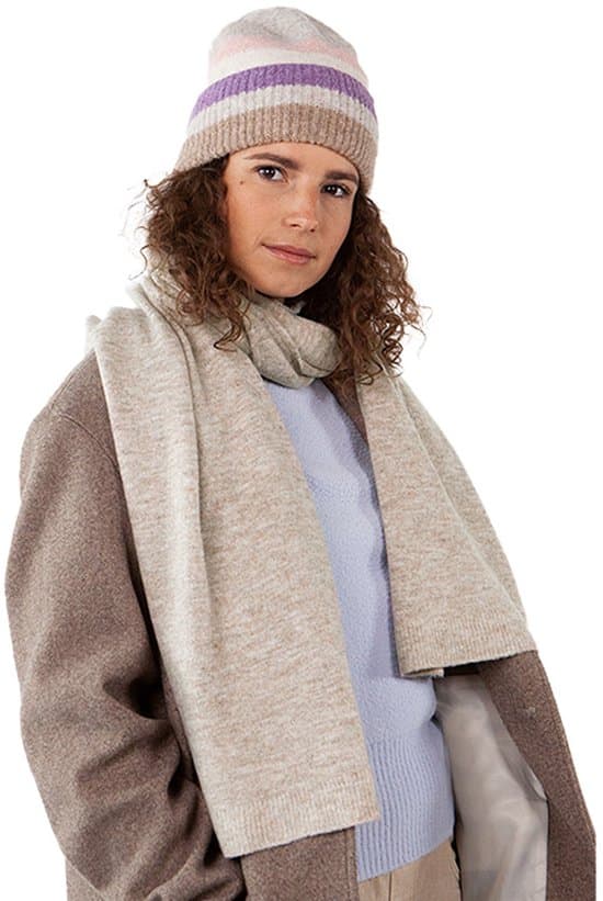 Barts Witzia Skjerf for kvinner, supermykt elastisk strikket vinteromslag, 180 x 40 cm, lysebrun