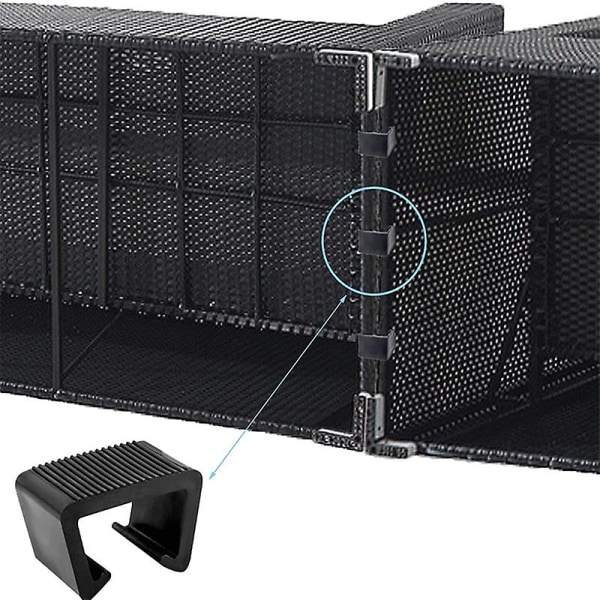Rottingmöbelklämma Multipurpose Wicker Sofa Connector Fästelement Hållbar utomhus(8 st, svart)