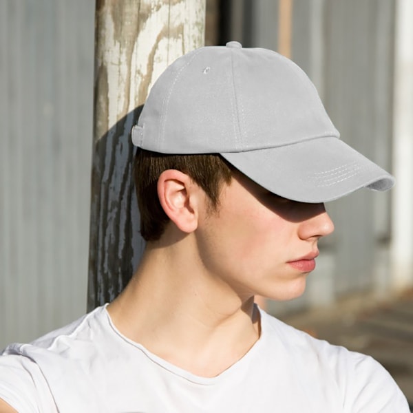 Result Unisex Lavprofileret Tung Børstet Bomulds Baseballkasket (Pa Whit White One Size