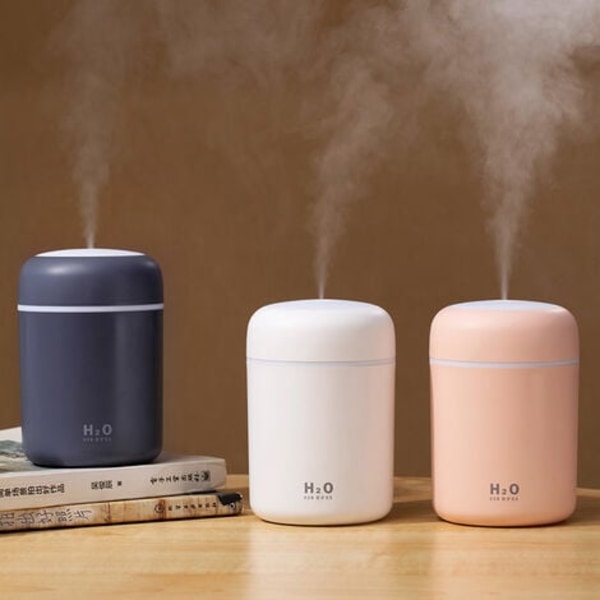 TS-Luftfukter, Mini Ultralyd Luftfukter med 2 Justerbare Tåkemoduser, Automatisk Avstenging og Fargerikt Nattlys, USB Portabel Luftfukter