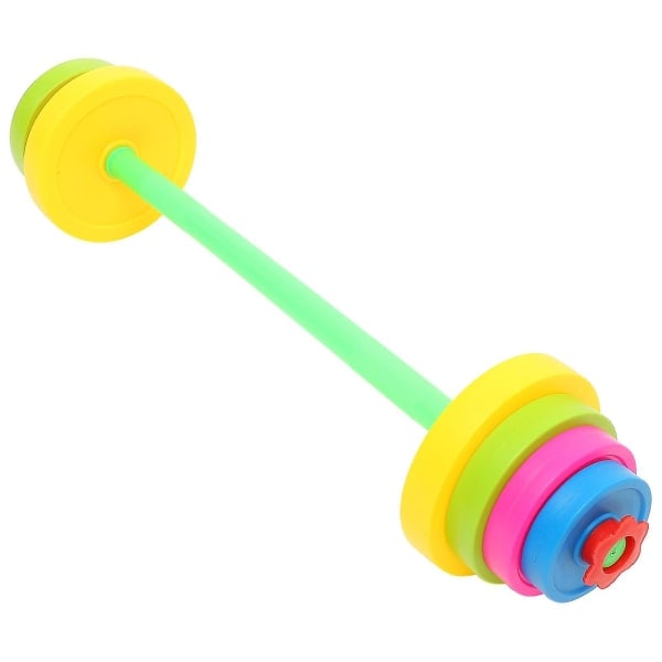 1 set/11 st praktisk barn skivstång kroppsbyggnad träningsutrustning träningsarm muskel fitness för barn gym hem (lång modell)