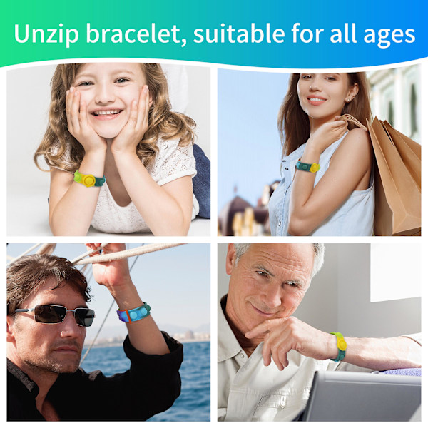 Deratiseringspionjär Armband Bubblor Pussel Avslappning Finger Silikon Armband Leksak (Svart)