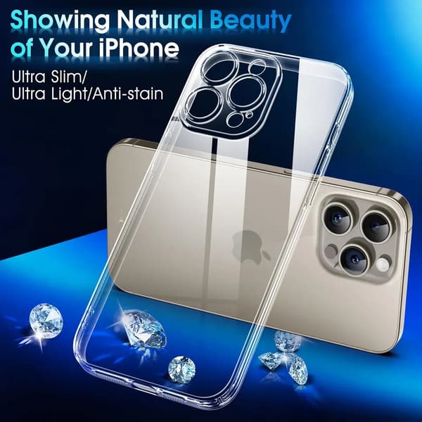 iPhone 15 Pro Max Gennemsigtig TPU-skal – Ekstra Kamerabeskyttelse iPhone 15 Pro Max iPhone 15 Pro Max